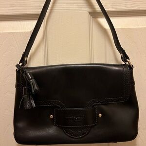 Kate Spade Black Leather Tassels Accent Handbag